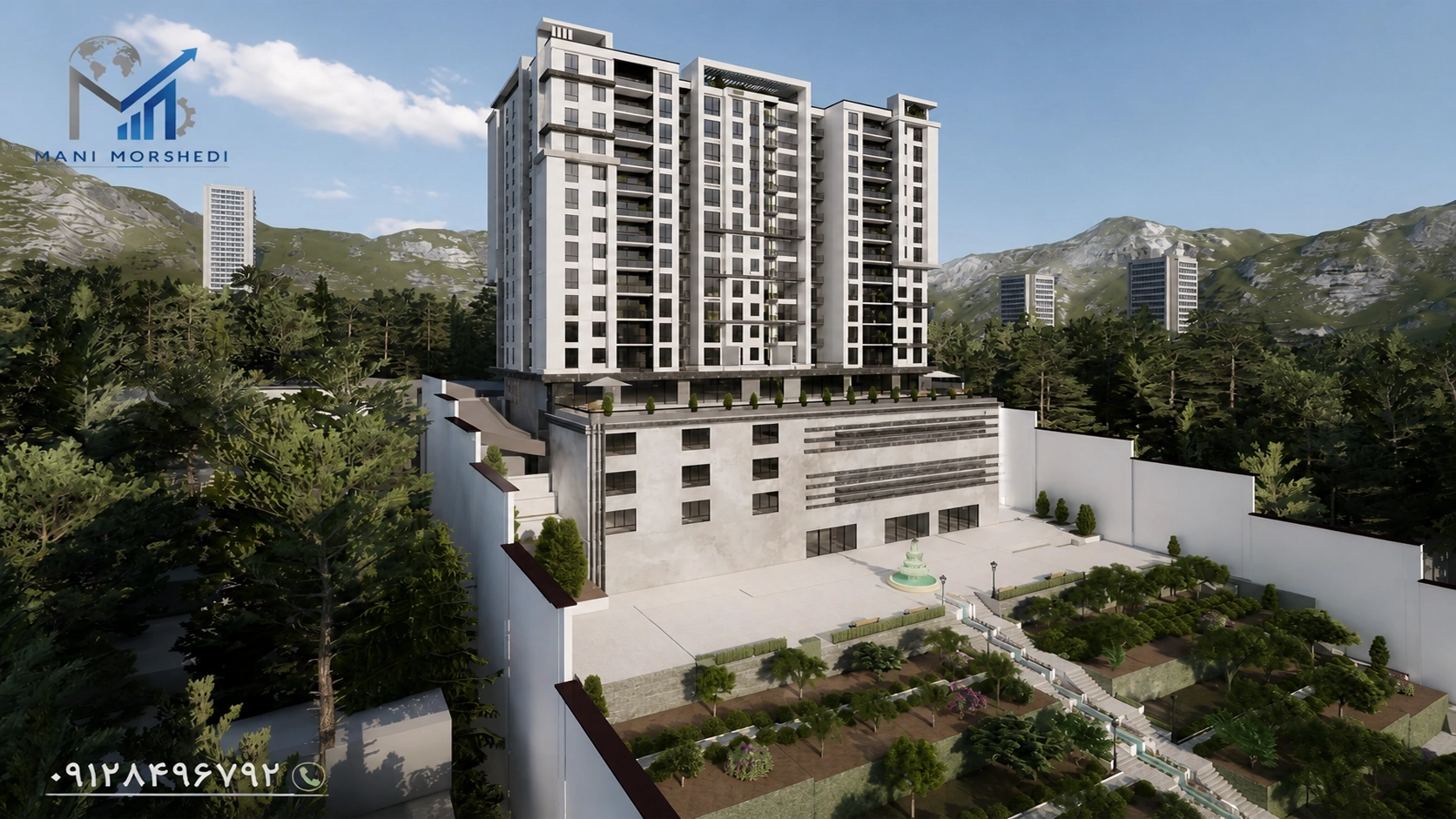 نمونه طراحی نمای پروژه مسکونی حسابرسی گروه مهندسی خبره